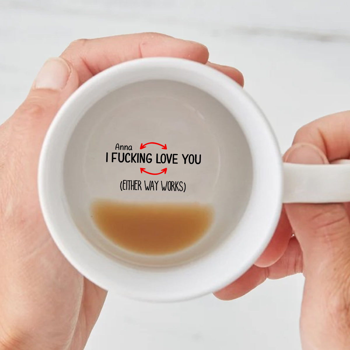 I Love You Either Way Works - Personalized Couple Hidden Message Mug