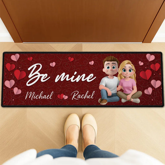Personalized Standard Doormat Be Mine Heart Design for Couples - Unique Romantic Gift for Home Entryway