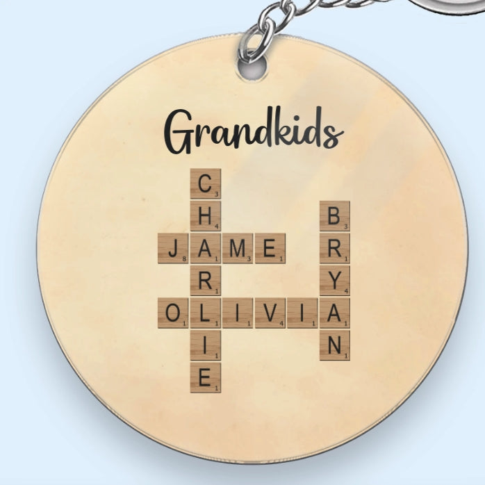 Personalized Grandkids Ornament - Custom Name Cross Plaque - Perfect Gift for Grandparents, Holiday Decor Keepsake