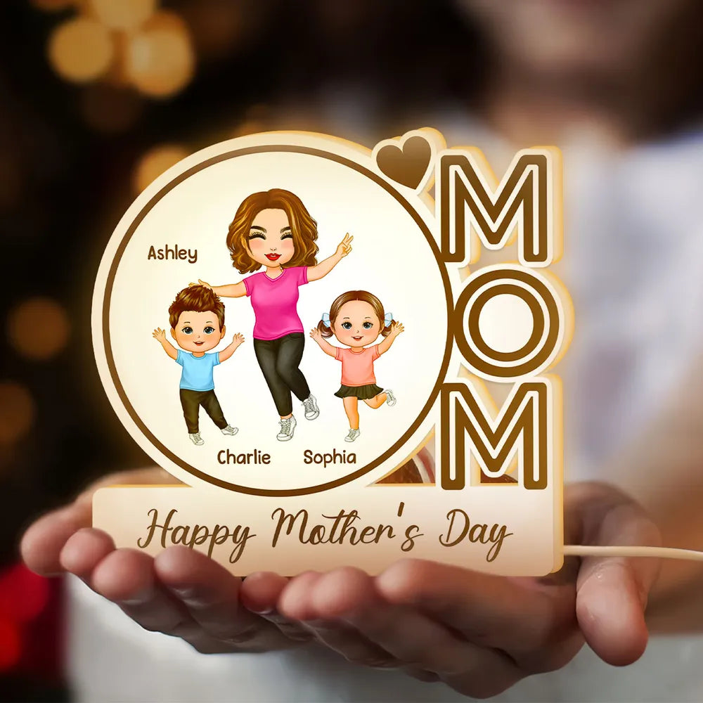 MOM We Love You – Custom Plaque for Mother's Day, Birthday or Family Celebration