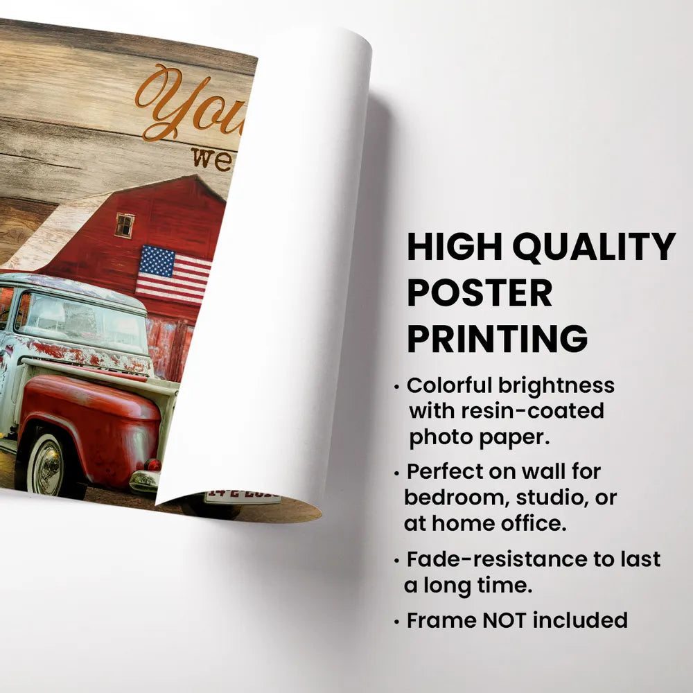 You & Me Rustic Vintage Truck Themed Couple Poster, Romantic Gift for Anniversaries