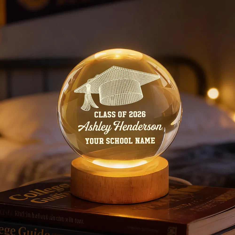 Class Of Graduation Globe Lamp Night Light, Personalized Warm Glow Desk Display, Thoughtful Gift for Grad