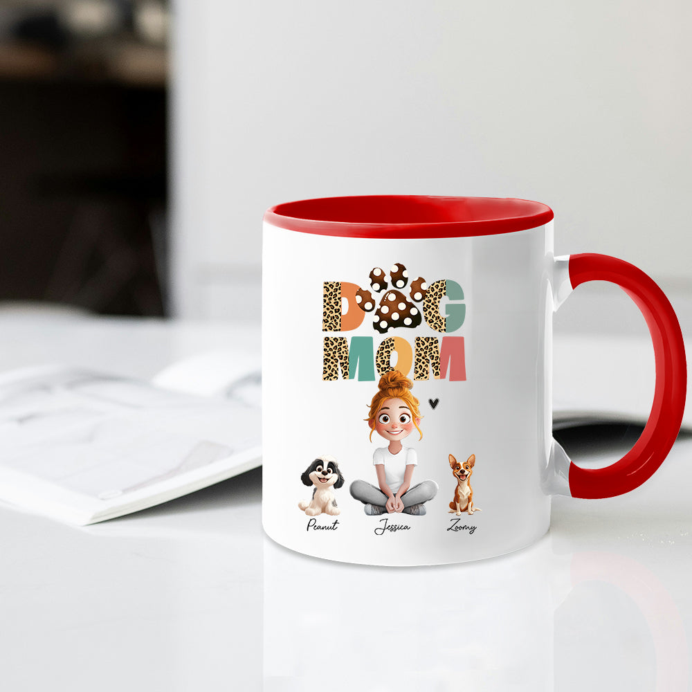 Cartoon Dog Mom Custom Mug – A Unique Surprise for Mother's Day, Valentine's Day, or Pet Lovers