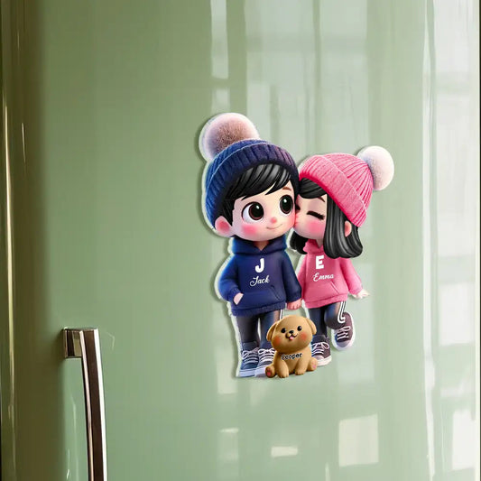 Personalized Acrylic Fridge Magnet for Couples – Custom Couple’s Design, Perfect Gift for Love