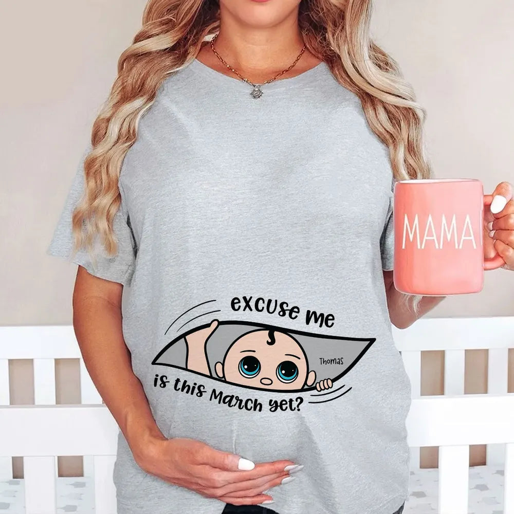 Funny Pregnancy T-Shirt – Customizable “Baby Is Coming” Women’s Tee, Hoodie & Sweatshirt, Perfect Gift for Moms-to-Be