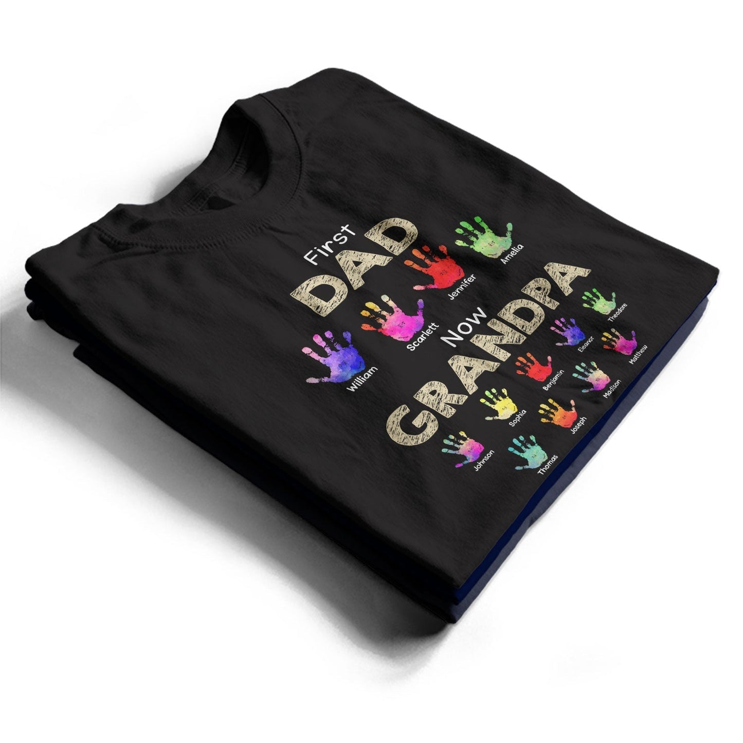 Custom Handprint T-Shirt for Dad or Grandpa – Personalized Gift