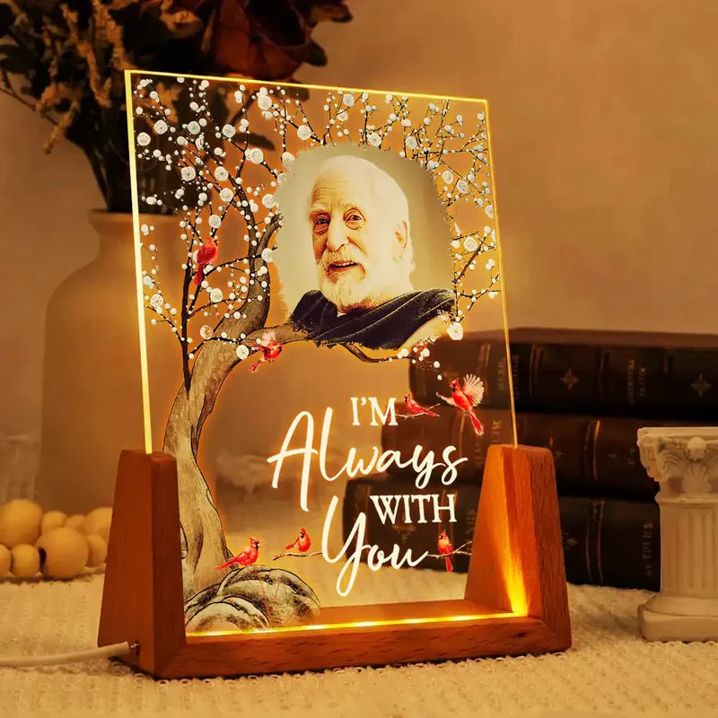 Personalized LED Light Frame With Photo And 'I'm Always With You' Soft Glow Night Gift For Loved One