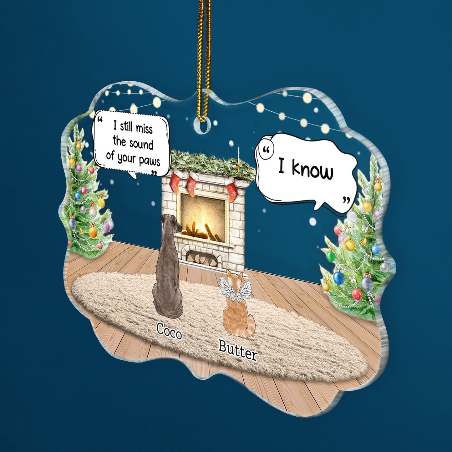 Pet Memory Acrylic Ornament – Heavenly Pets Theme, Perfect Memorial for Beloved Pets