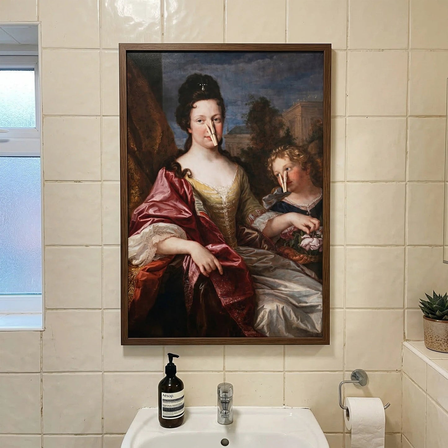 Funny Personalized Bathroom Poster Classic Painting Toilet Humor Wall Art Vibrant Colors Unique Housewarming Gift For Her Or Him