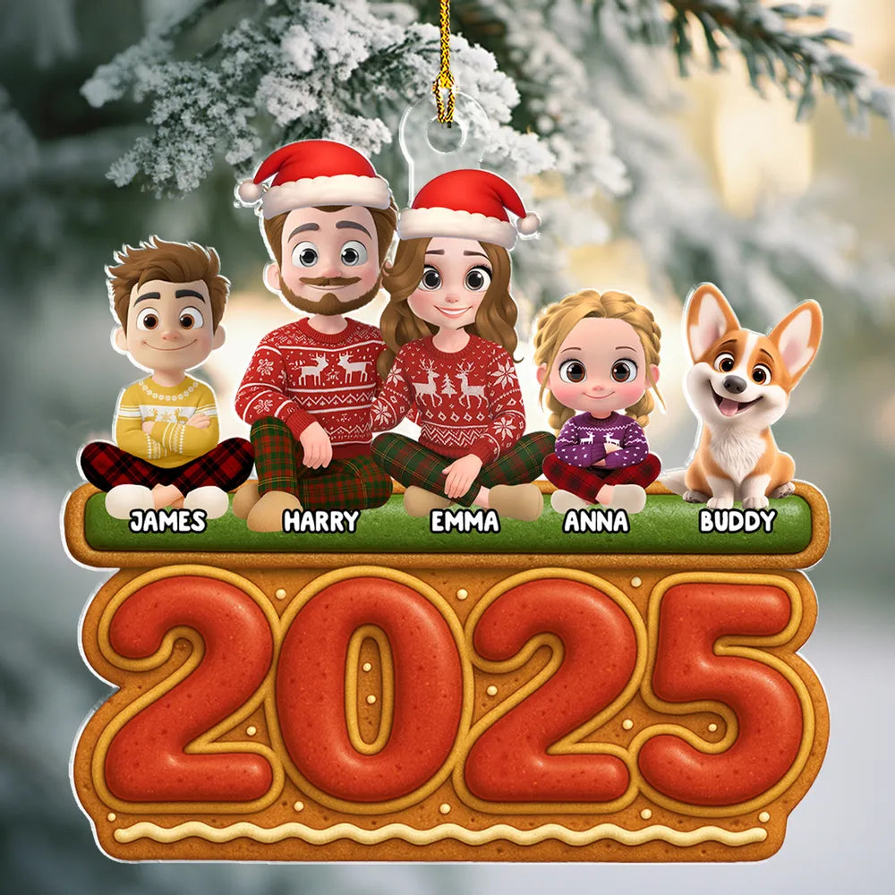 "2025 Family Christmas" Acrylic Ornament – Personalized Holiday Gift for Families