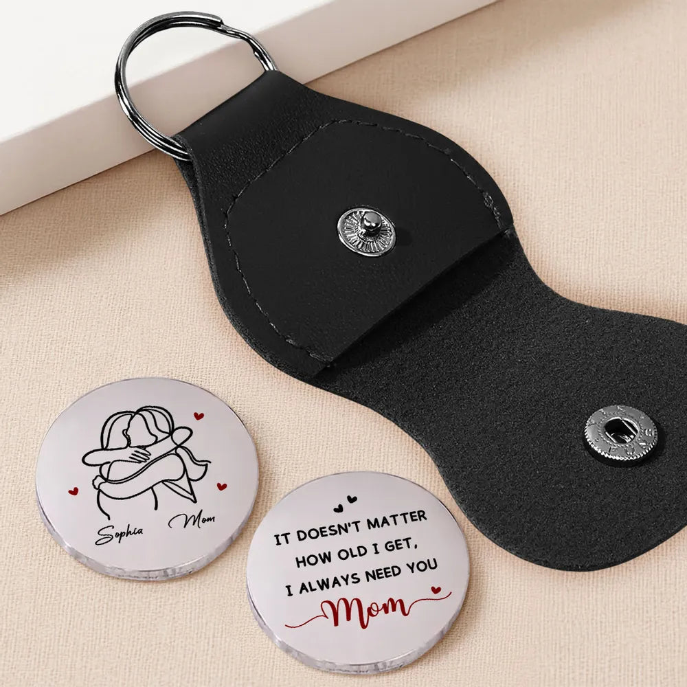 Pocket Hug Personalized Keepsake for Mom, Sweet Hug Illustration and Heart Accents, Thoughtful Gift for When You Miss Her
