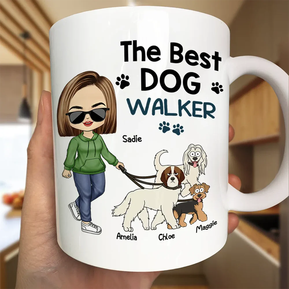 Thank You for Walking Me – Hilarious Personalized White Ceramic Mug for Dog Walkers, Customizable with Dog, Perfect Gift for Pet Lovers