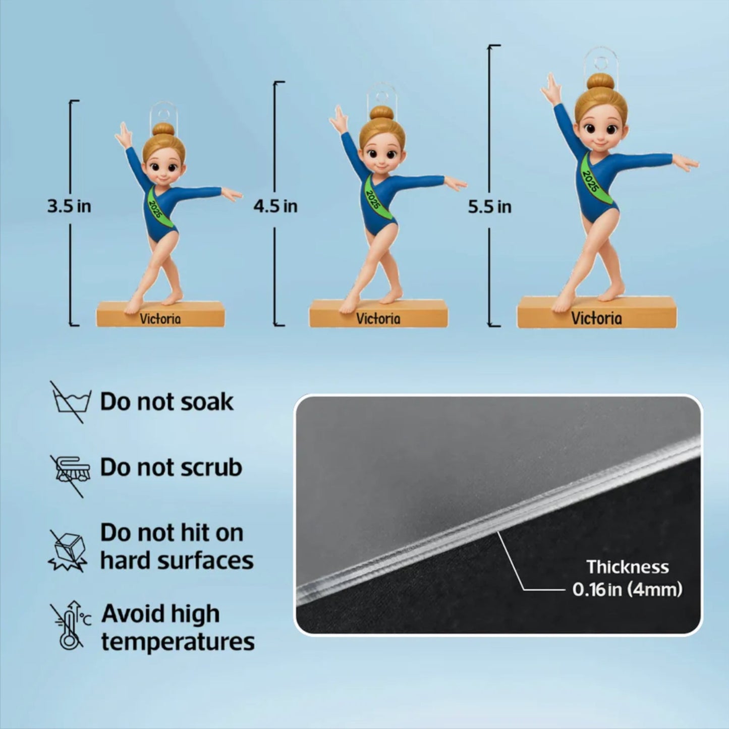 Gymnast Girl Acrylic Ornament – Holiday Keepsake, Perfect Gift for Daughters or Gymnastics Fans