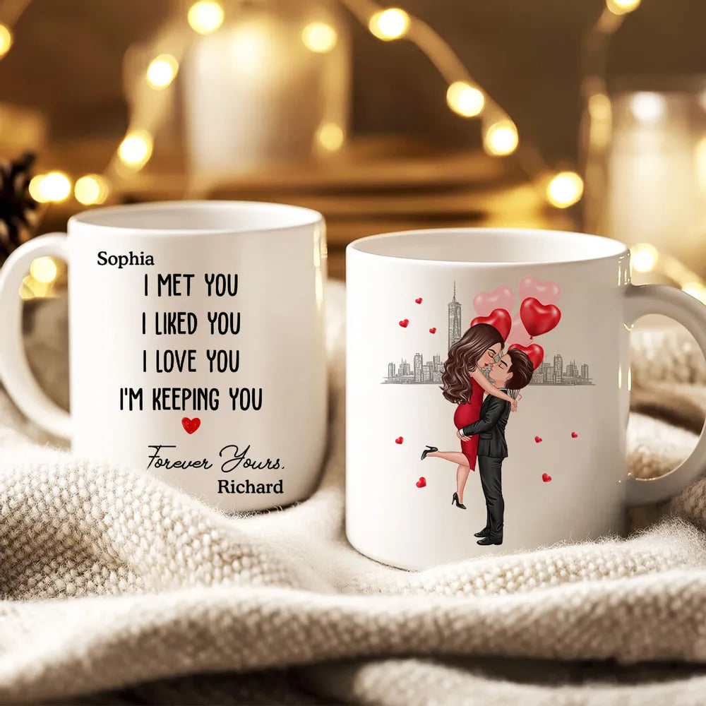 Forever Yours Couple Anniversary Gift Valentine's Day Personalized Mug- A Warm Expression of Deep Love with Temperature Symbolized Cups