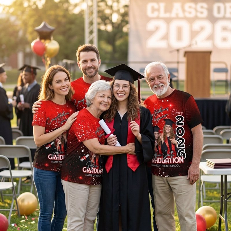 Personalized Graduation Photo Classic Tee for Seniors - Custom Congrats Design, Unique Gift for the Grad