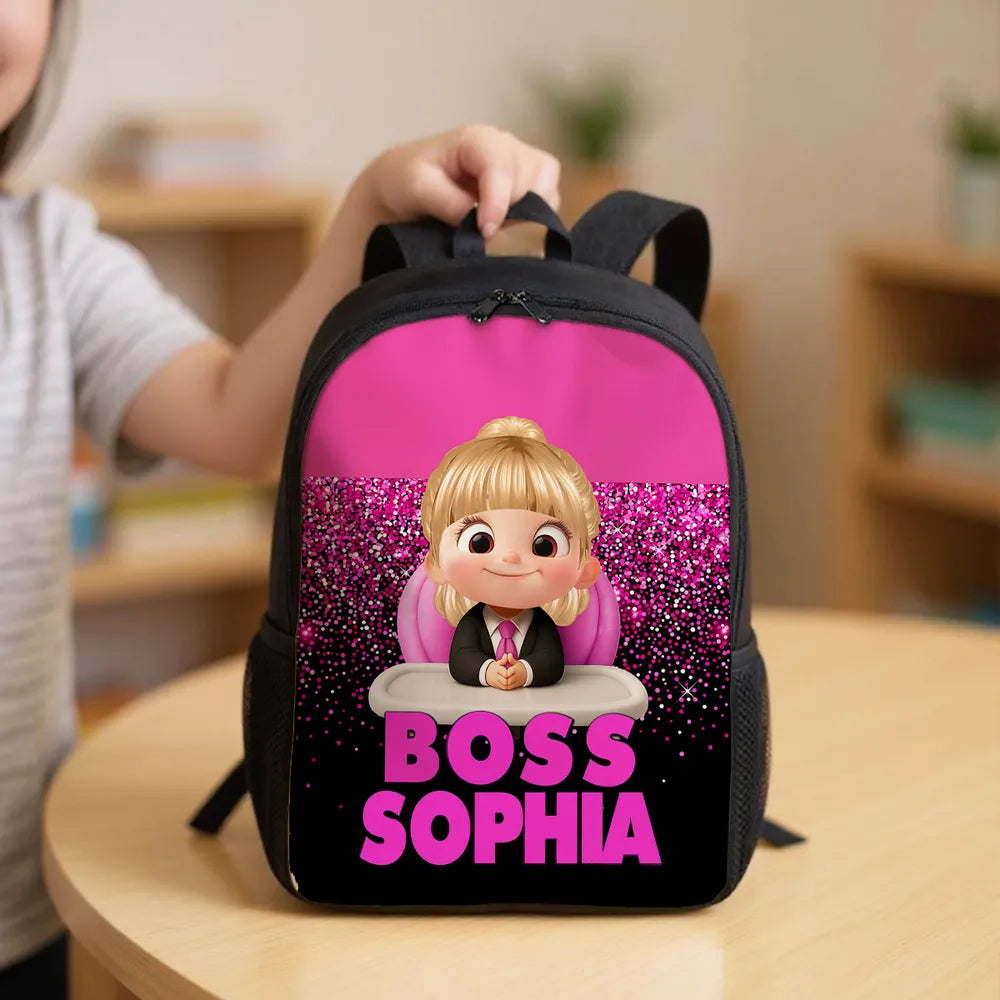 Kids Personalized Backpack 'Boss-in-Training' for School