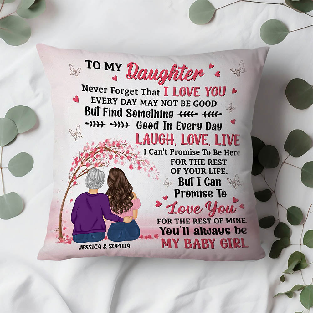 Family-Themed Square Pillow – Personalized Design for Mother’s Day, Birthdays, Celebrating Mother-Daughter Bond