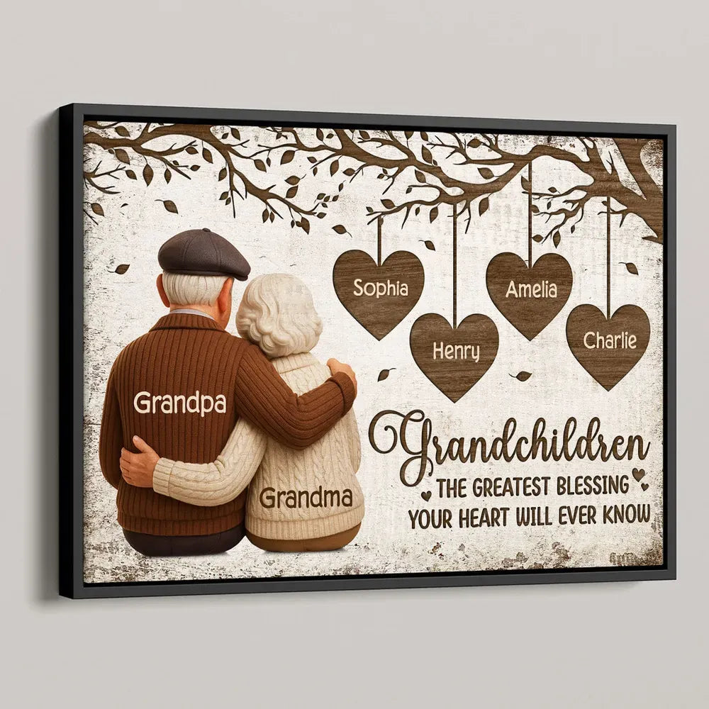 Personalized Grandchildren Poster for Grandparents – Custom Names Wall Art, Heartfelt Family Gift & Unique Keepsake
