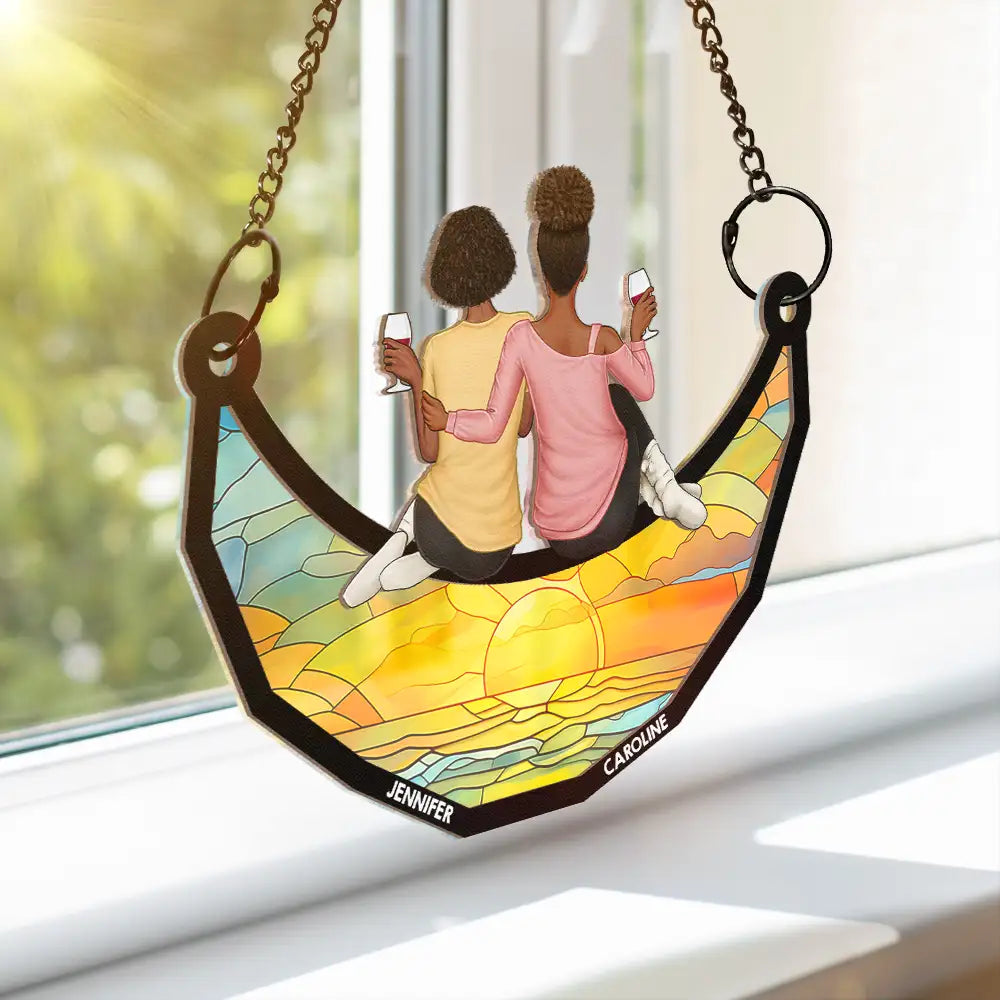 Best Friends Forever Wood & Acrylic Layered Ornament – Custom Gift with Names & Friendship Design