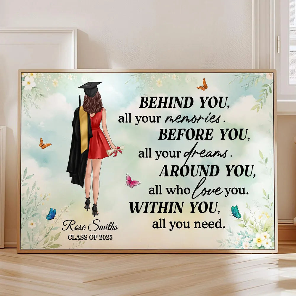 Personalized Graduation Keepsake – Motivational Wall Art for Students Moving Forward, Personalized with Name & Class Year