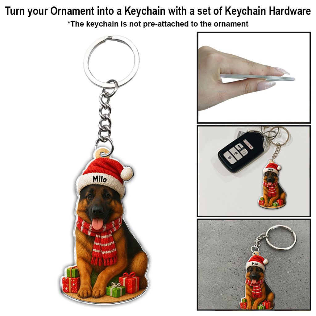 Christmas Dog - Personalized Dachshund Dog Custom Shaped Ornament