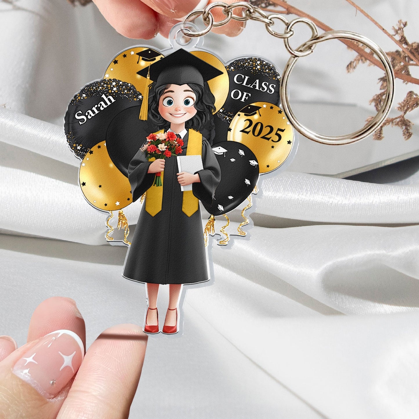 Custom Graduation Keychain - Acrylic Keychain with Custom Name - Perfect Graduation Gift for Students