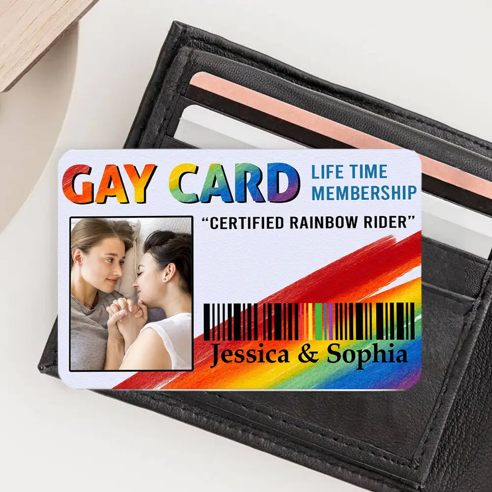 “GAY CARD” Lifetime Membership Metal Wallet Card – Personalized Pride Gift for Lovers