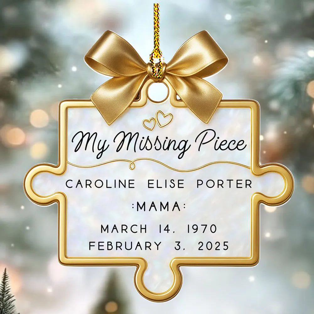 Personalized Memorial Puzzle Piece Acrylic Ornament - In Loving Memory Sympathy Gifts for Loss of Loved One