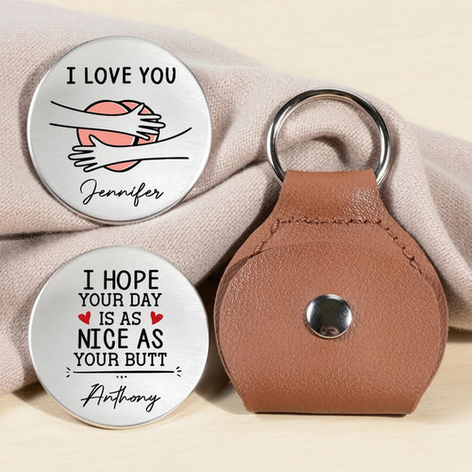 Personalized Pocket Hug Token with I Love You Hug Illustration, Sweet Everyday Keepsake, Unique Romantic Gift for Someone Special