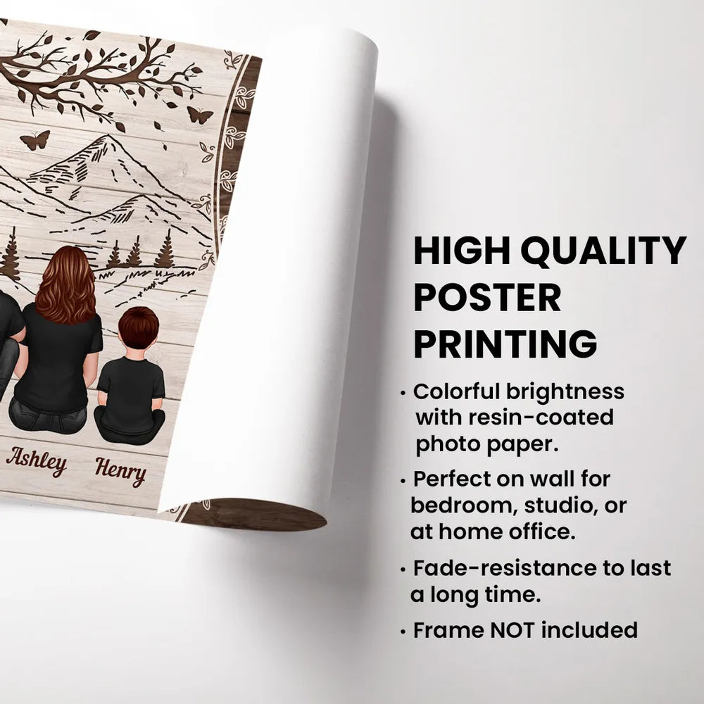 "A Little Bit of Crazy, A Whole Lot of Love" Personalized Mountain View Poster – Custom Family Wall Art