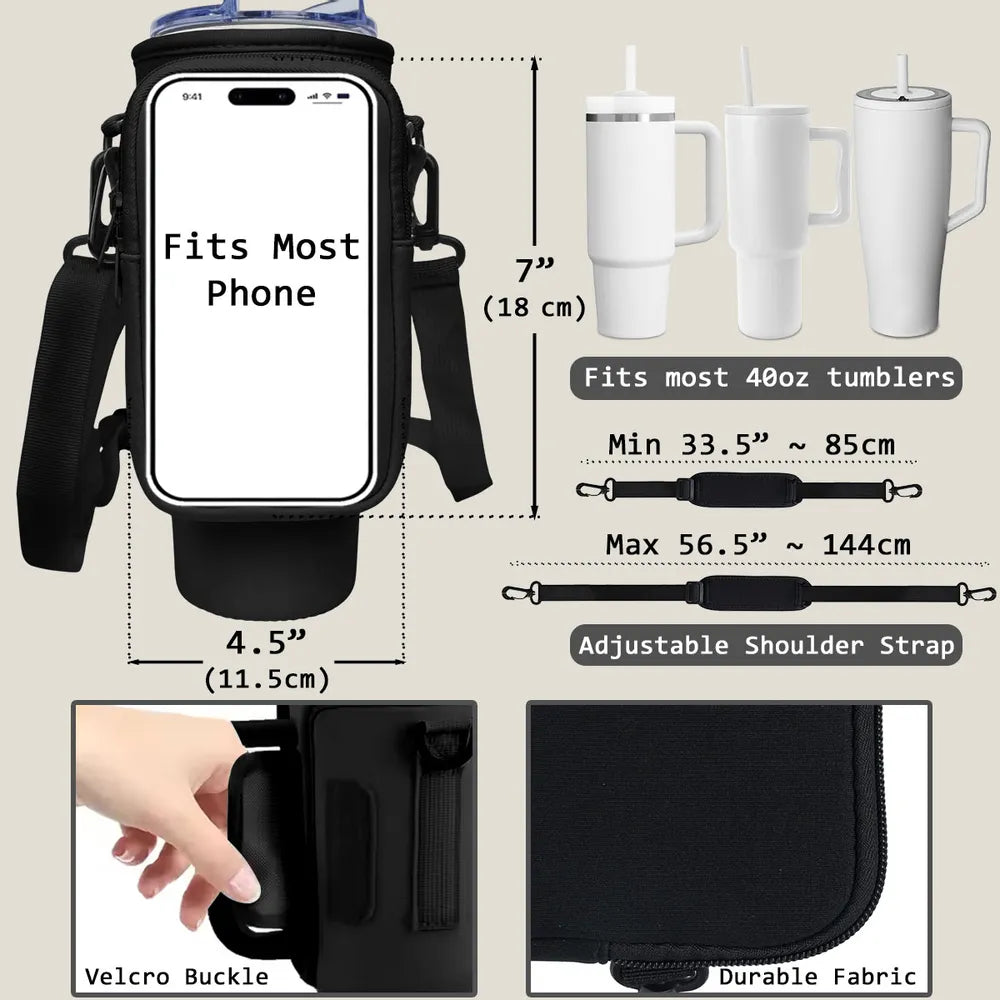 Custom Water Bottle Carrier Bag with Name - Unique Gift for Women