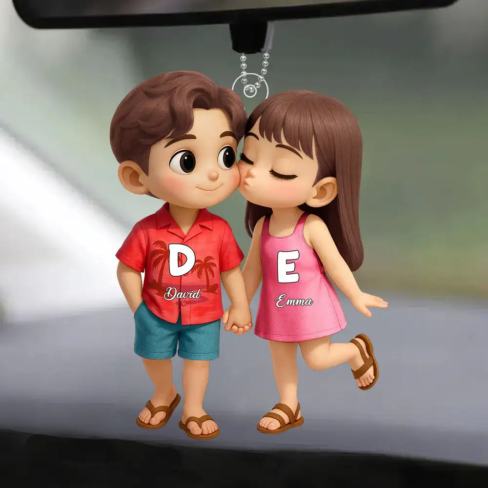 Cute Couple Holding Hands Acrylic Car Hanger, Sweet Love Gift for Her or Him, Personalized Romantic Decor