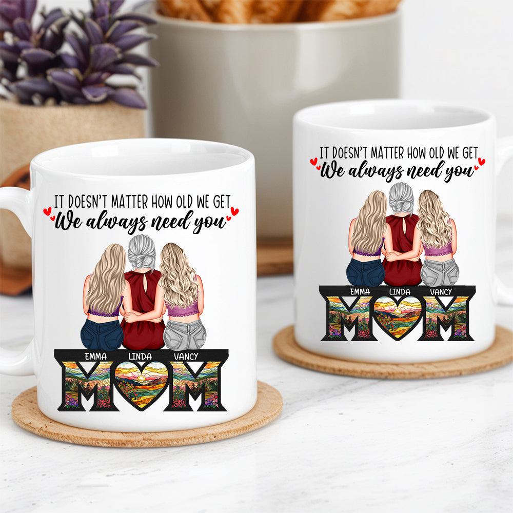 Always Need You – Personalized White Ceramic Mug Showcasing Beautiful Moments Between Mother and Kids – Ideal Mother’s Day or Family Gift