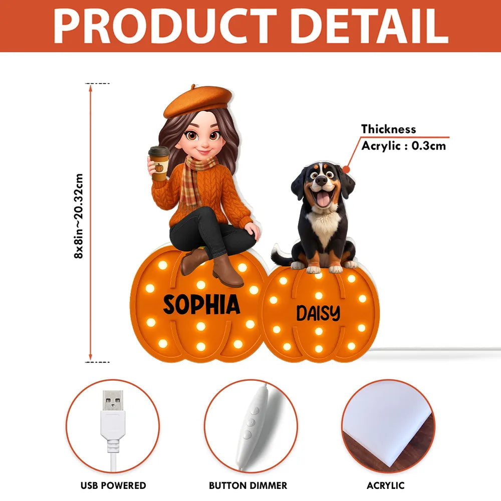 Personalized Pumpkin Light Box - Perfect Fall Décor for You and Your Pet
