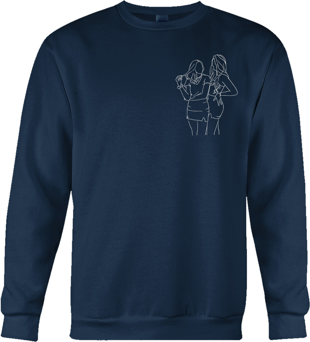Custom Line Art - Personalized granddaughter Embroidered Sweater