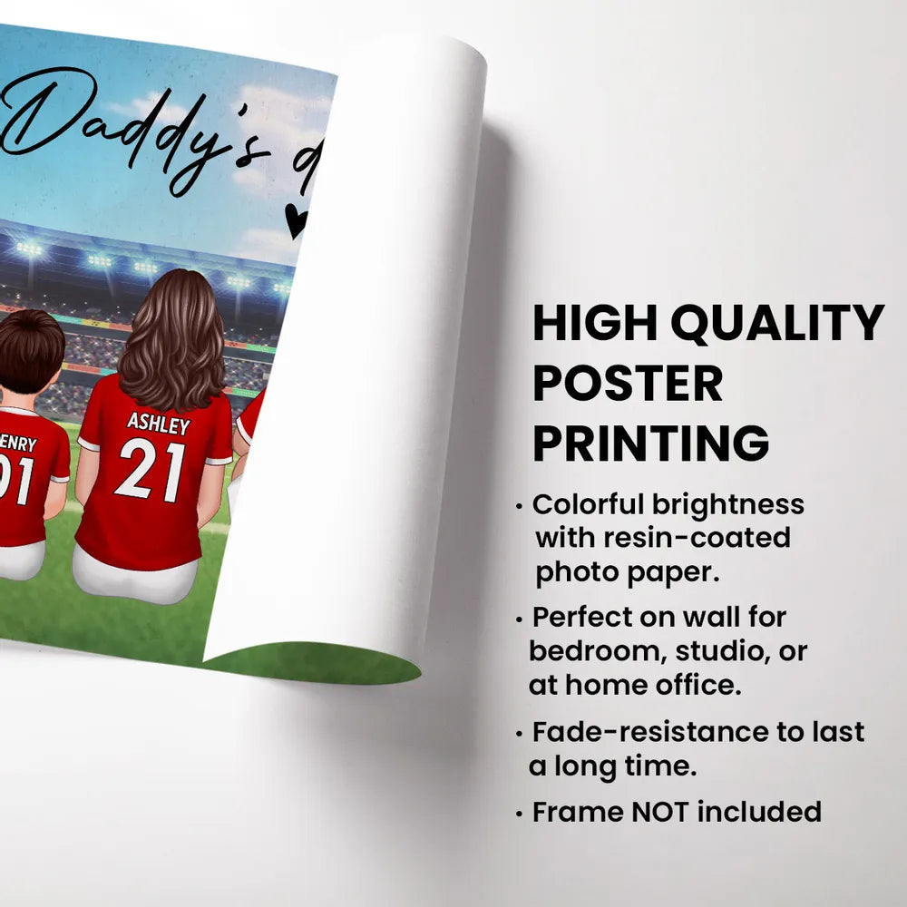 “Daddy’s Dream Team” Personalized Soccer Poster / Canvas – Red Jersey Father’s Day Edition