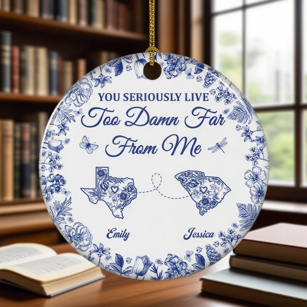 Friendship Across Distance Ceramic Ornament Sisters Meaningful Gift