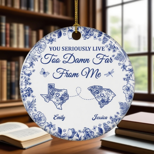 Friendship Across Distance Ceramic Ornament Sisters Meaningful Gift