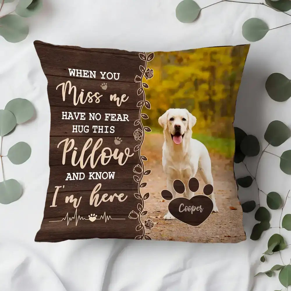 Personalized Pet Memorial Pillow with Custom Photo & Name