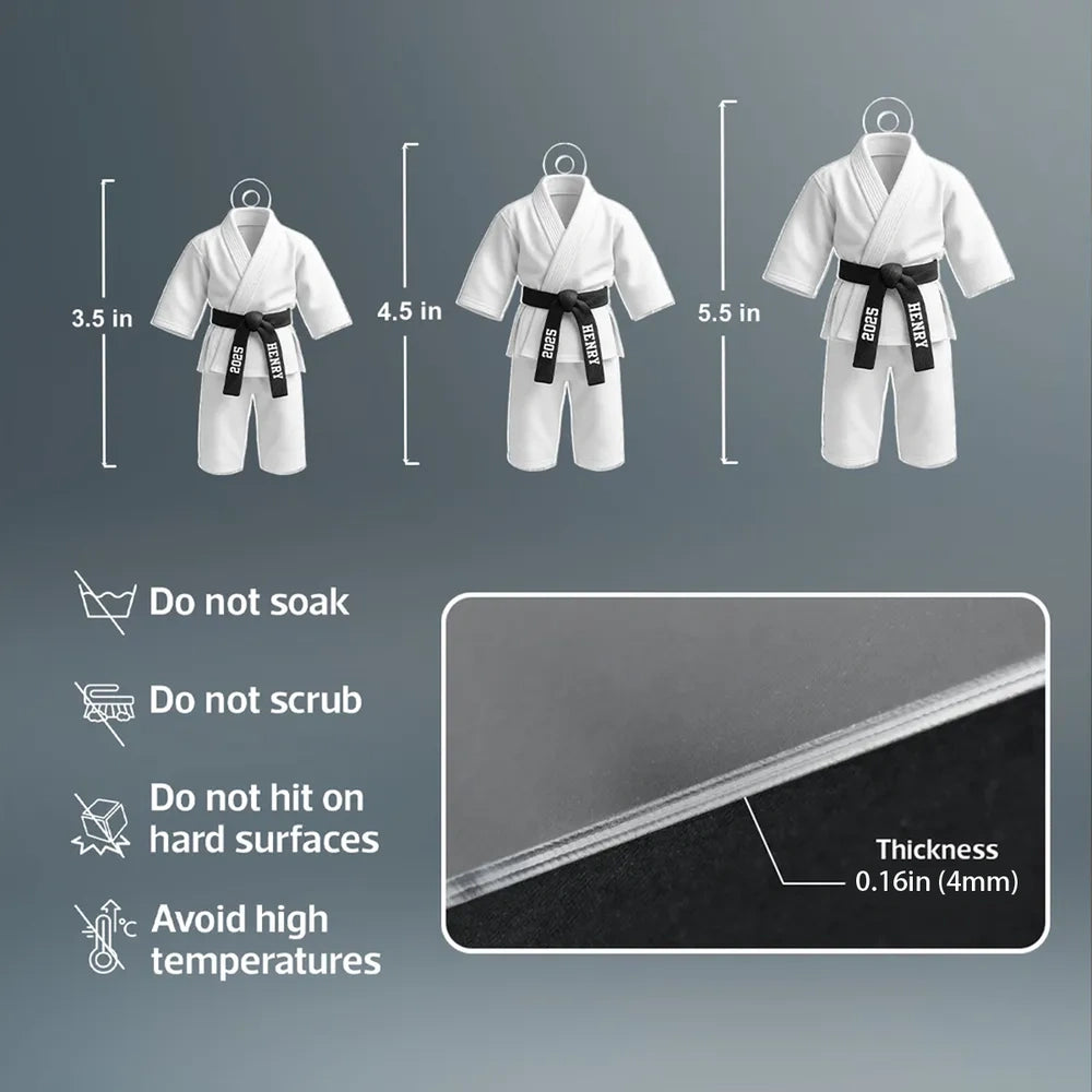 Personalized Martial Arts Uniform Acrylic Ornament, Unique Gift for Kids or Grandkids, Cute Dojo Keepsake for Home Decor