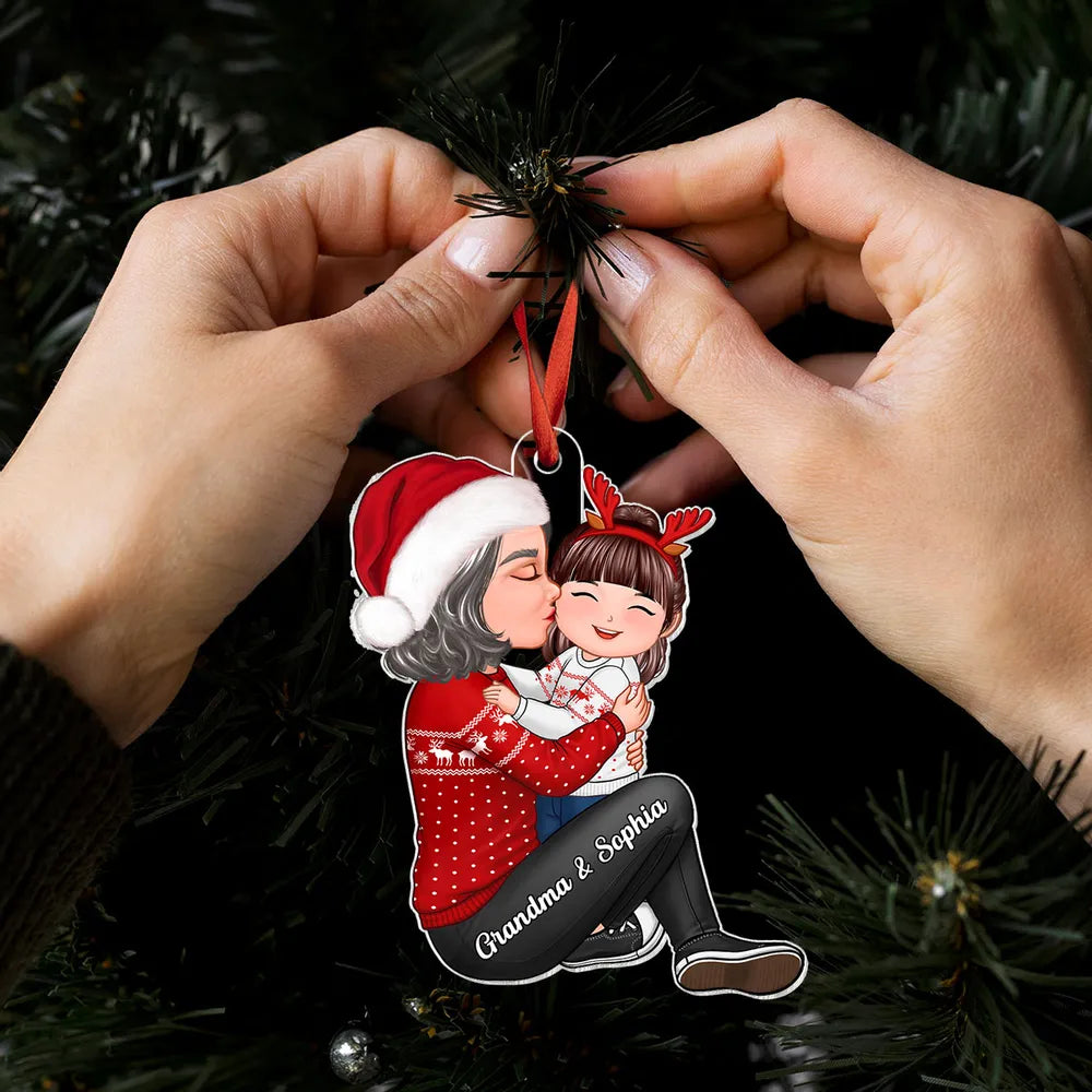 Christmas Hug Acrylic Ornament, cozy holiday spirit, a perfect gift for family