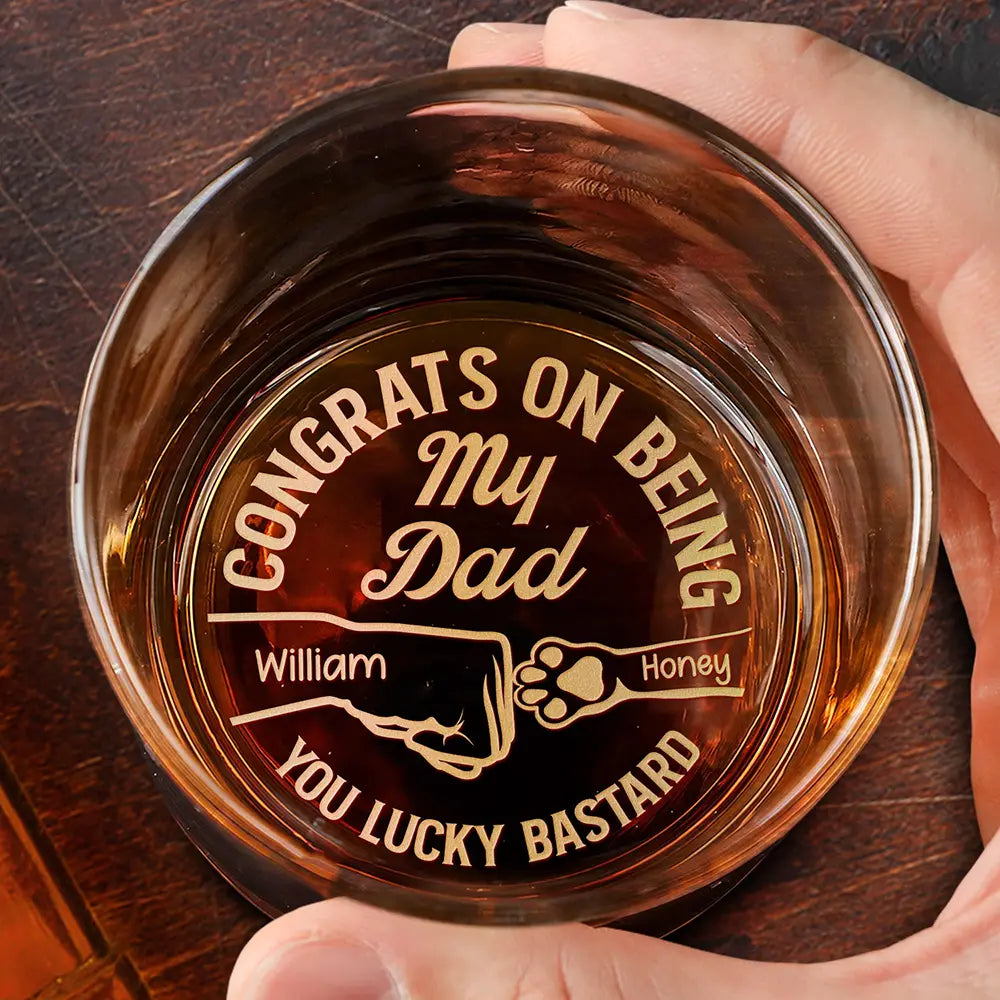 Personalized Whiskey Glass for Pet Owners - Dog & Cat Lover Gift