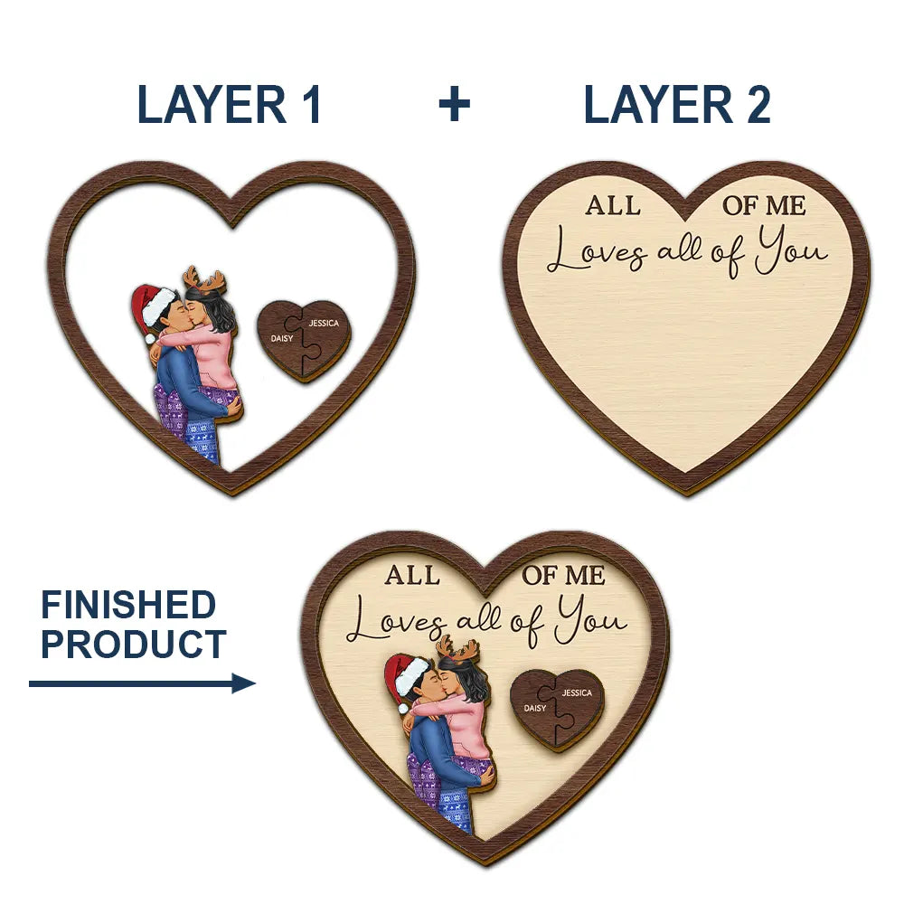 Drive Safe I Love You Kissing Couples Heart - Customizable Car Hanger for Couples with Heartfelt Message – Unique Gift for Valentine's Day