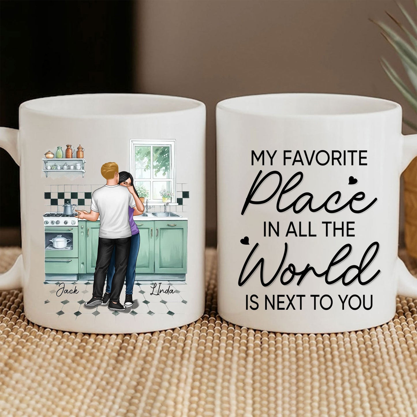 Personalized Couple Mug - "My Favorite Place is Next to You" | Romantic Keepsake Gift | Perfect for Valentine's Day, Anniversaries, and Birthdays