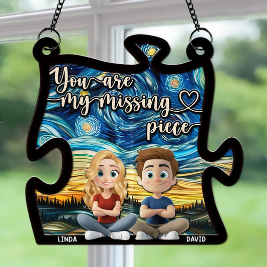 You Are My Missing Piece – Personalized Wood and Acrylic Puzzle Ornament, Romantic Gift for Couple or Lover