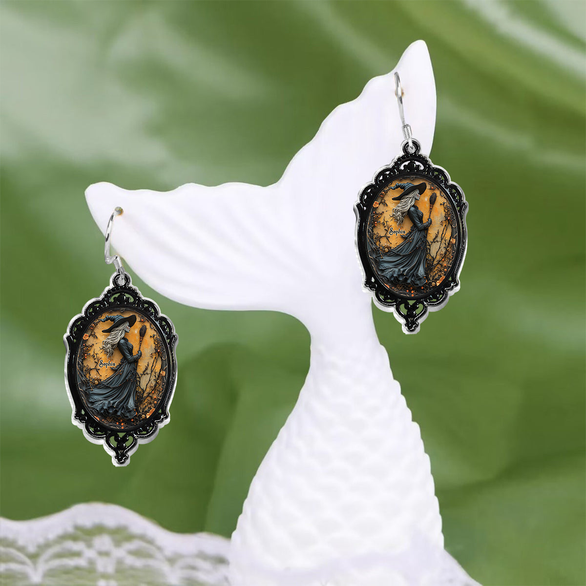 Beautiful Witch - Personalized Witch Transparent Earrings