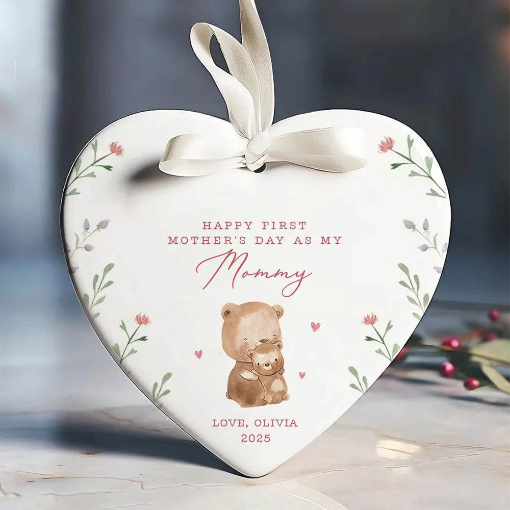 Happy First Mother’s Day as My Mommy – Personalized Ceramic Ornament, Gift for New Moms