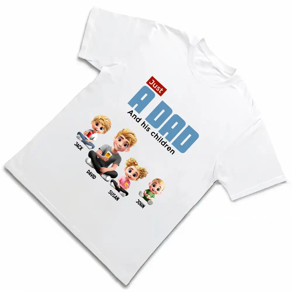 Custom Dad and Girl Tee with Kids' Names - Personalized Gift
