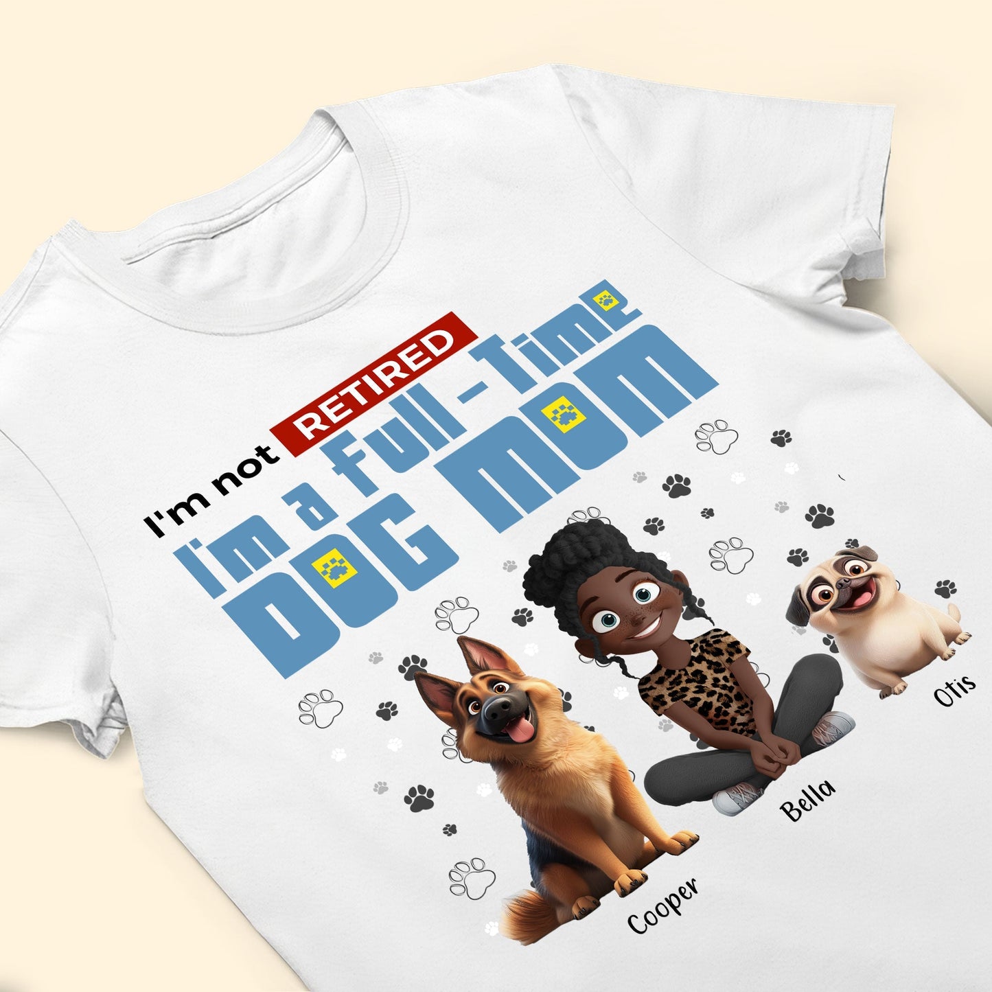 Personalized Dog Mom T-Shirt – Custom Pet Name, Cute Dog Lover Gift, Cozy Sweatshirt & Hoodie