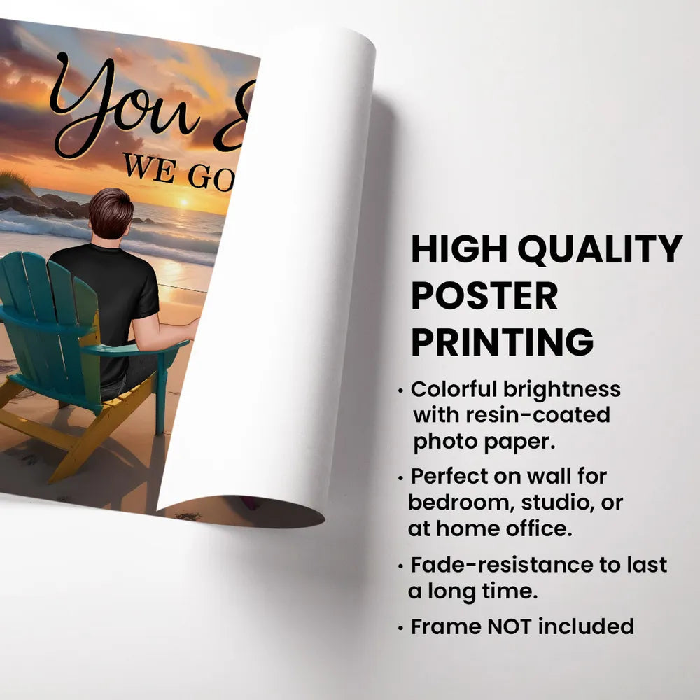 Together We Built a Life We Loved – Personalized Poster for Couples with Sunset Beach Design